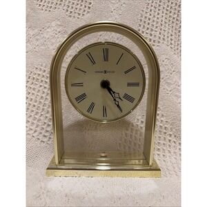 Howard Miller Desk Mantle‎ Clock  Model 613-118A Gold Finish Quartz Working
